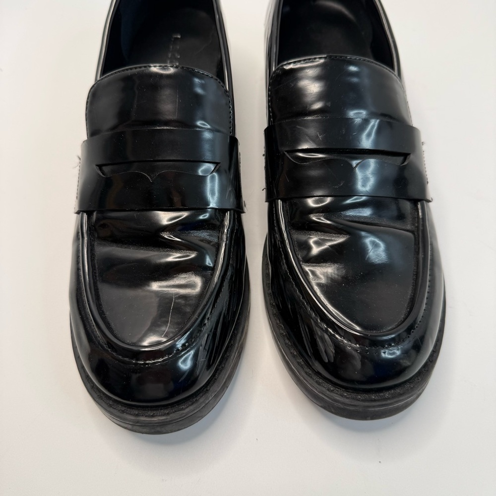 Madden Girl Black Patent Chunky Loafers G Hatch Style Size 7.5 Y2K Academia - Picture 5 of 12